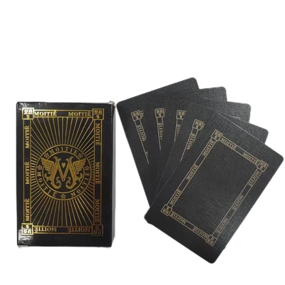 Custom High Quality Shrink Wrapped Playing Cards Black Sliver And Gold Edge Poker Poker deck for magic trick